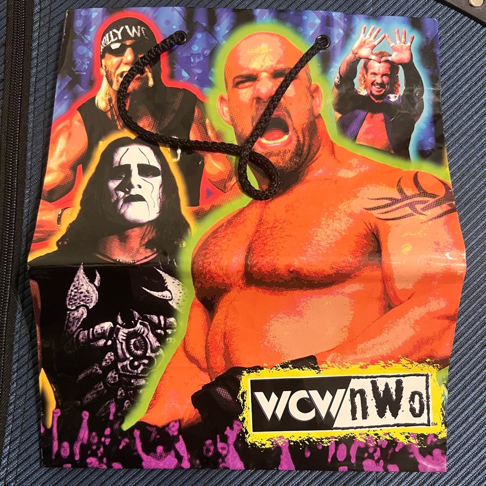 Vintage 1999 WCW NWO Goldberg Sting Hogan Birthday Present Bag Gift Rare Party